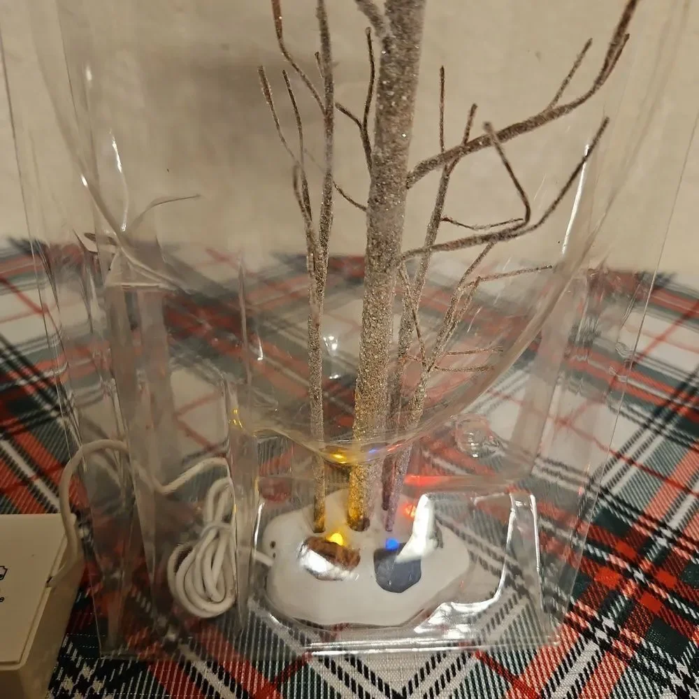Carole Towne Lighted Glazed Hickory Tree Holiday Village Accessory